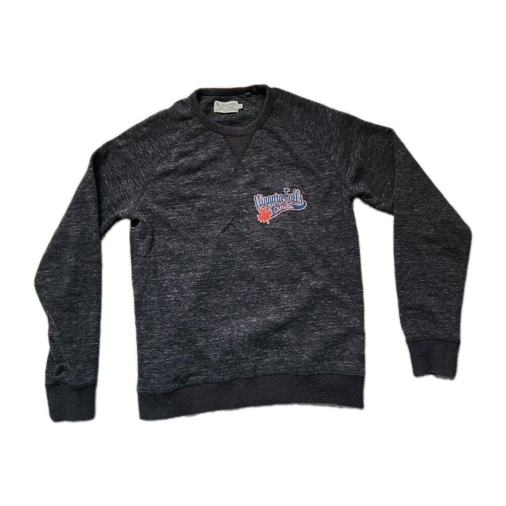 TU Premium Niagara Falls Canada Sweater Fleece Lined Heather Gray Size S EUC